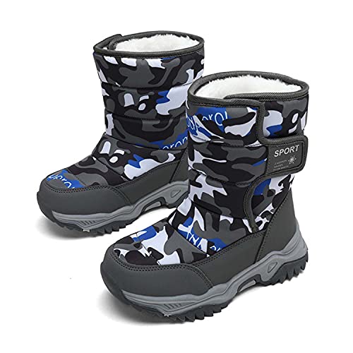 Meidiastra Kids Boys Girls Snow Boots Winter Fully Fur Lined Warm Shoes Outdoor Slip Resistant Walking Boots(Toddler/Little Kid/Big Kid)2