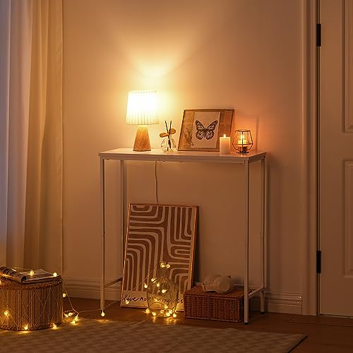 HOOBRO Narrow Console Table, 29.5" Small Entryway Table, Thin Sofa Table, Side Table, Display Table, for Hallway, Bedroom, Living Room, Foyer, White WW75XG01