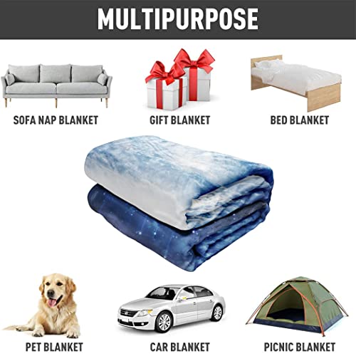 Xsmei Fluffy Fuzzy Blanket 40"X50",Soft Warm Microfiber Fleece Throw Blanket For Couch,Sofa,Bed-Sunflower,Blue #TOP2
