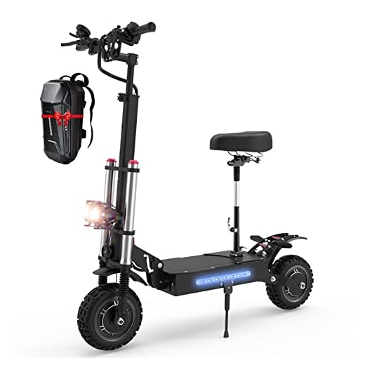 MASXODRK Electric Scooter Adult,Dual Drive 5600W Motor with 50MPH & 60V/28AH Up to 48 Miles Range,Dual Hydraulic Suspensions Foldable E Scooter,Oil Disc and EABS Brake Folding Sport Scooter