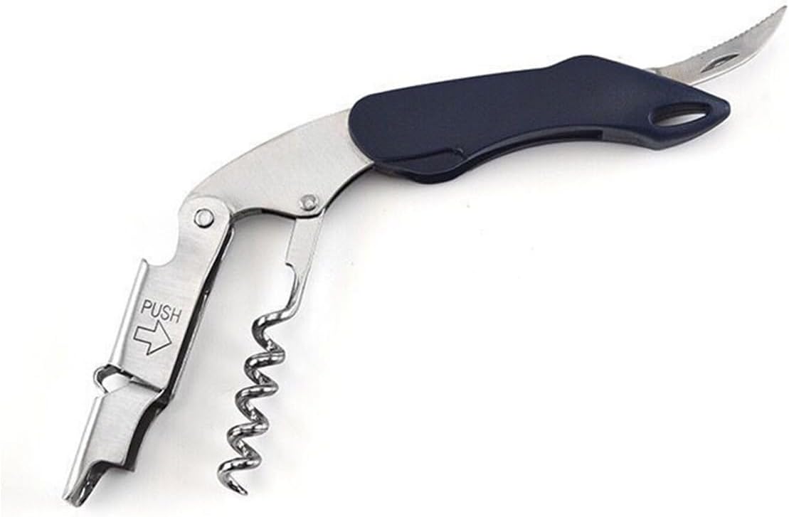 3-in-1 Stainless Steel Wine Opener, Professional Corkscrew Wine Opener with Foil Cutter and Cap Remover Gift for a Wine Lover, Husband