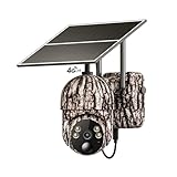 Tefrio Cellular Trail Security Cameras Built-in 4G LTE SIM Card, 2K Game Camera Solar with 360° Full View, Color Night Vision, Motion Activated, Live Streaming & Playback, IP65 Waterproof