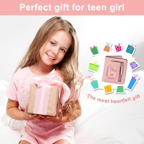 Image of Birthday Gifts for Teen Girl Kids Wallet Little Girl Wallets | Small Initial Kid Wallet for Girl Rfid Wallet Preppy Stuff Gifts for Girls 8-12 Pink G