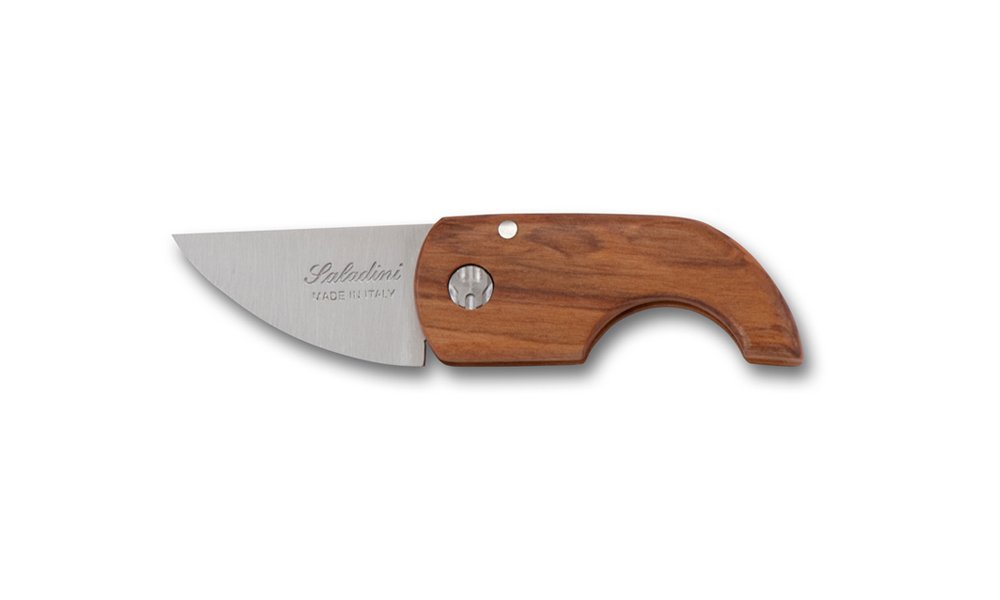 Cortasetos con orificio abierto, cuchillo artesanal de hoja forjada, cuerno de búfalo.