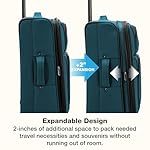 U.S. Traveler Anzio Softside Expandable Luggage with Spinner Wheels, Teal, 30-Inch Large - Image 4