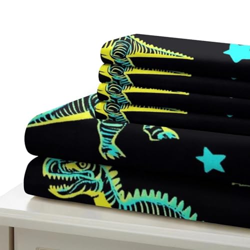 Parure de couette dinosaure lumineux 3D microfibre respirable - 7