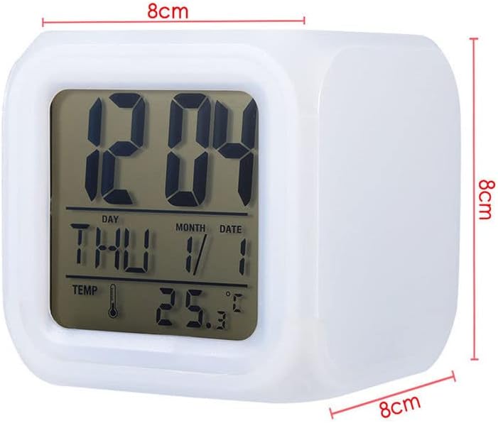 Miniatura 5 de 7 Cambio de color LED Digital Reloj despertador con fecha alarma termómetro hogar escritorio niño despertador tortuga en el mar