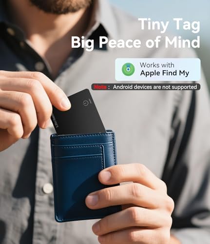 Ultrbeka Ultra-Thin Wallet Tracker Card, Rechargeable 0.094in IP68 Waterproof Bluetooth Tracker for Wallets, Passport, Work with Apple Find My, Card Locator [Apple MFi Certified] iOS Only - 3