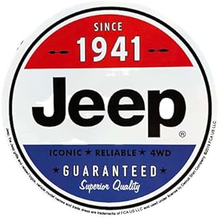 Jeep Since 1941 Red White and Blue Logo Vinyl Sticker (4" Circle)