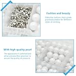 1670pcs White Pearl Beads with Rivet Studs, Pearl Setting Machine Accessories 5 Size no Holes Pearl Beads for DIY Crafts and Decoration