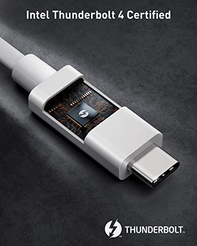 Maxonar [6.6Ft] Thunderbolt 4 Cable White, Intel Certified, Active Thunderbolt 4 Cable 40Gbps With 8K Display And 100W Charging For Thunderbolt 4/3, Usb C, And Usb4 #TOP1
