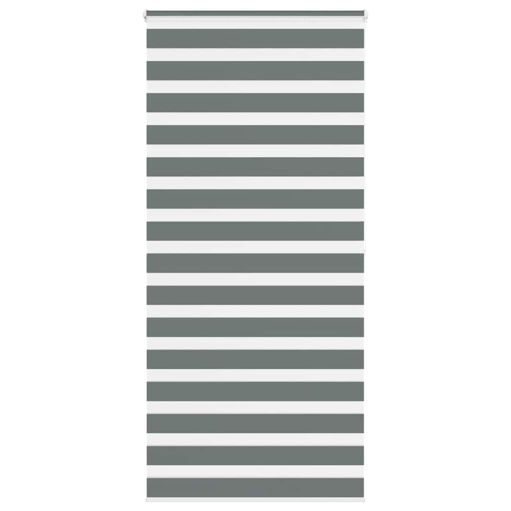 Store zébré Gris foncé en Polyester avec Large Tissu 95,9 cm, Hauteur 200 cm, Montage sans perçage ou avec vis, Protection Solaire pour fenêtre et Baie vitrée, contrôle lumière Ajustable