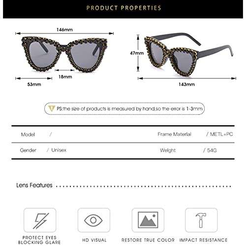 Lunettes de soleil cat eye strass idéales pour vos terrasses et soirées - 2