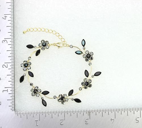 Image of Faship Gorgeous Rhinestone Crystal Floral Necklace Earrings Set