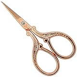 SIXQJZML 1 Pack Antique Vintage Style Scissors Cutter Cutting Embroidery Cross Stitch Sewing Tool - Rose Gold Small Scissors For Office Kids Pack Bulk (MINI 3.6