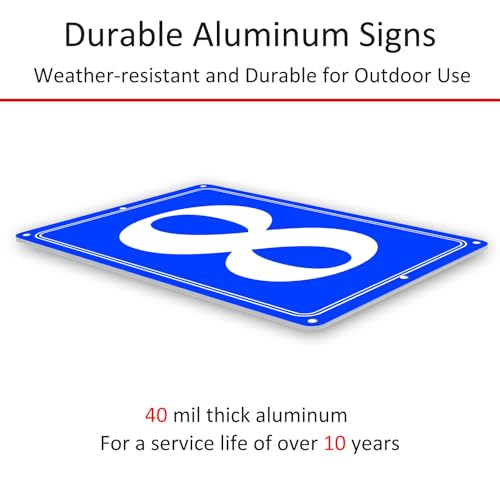 Image of Premium Aluminum Number Signs 8, Metal 12 inch X 8 inch Blue Numbered Signs Outdoor for Parking Lots, Floor, Dock, Court, Aisle, Field, High Visibility, No Fade, Weather-resistant