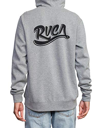 Rvca Men's Graphic Fleece Pullover Hoodie Sweatshirt, Scoreboard/Athletic Heather, Medium #TOP3