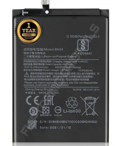 Image of BN54 Battery for Redmi Note 9 / 10x 4G / 10X 5G / 10x pro 5G / M2003J15SC, M2003J15SG, M2003J15SS Battery with 1 Year Warranty**** (DD184)