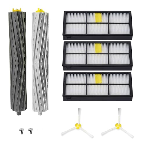 Recambios para Roomba Aspirador repuestos Series 800, 860, 870, 880, 890, 900, 960, 980 - pack Accesorios de 3 filtros, 2 cepillos de goma, 2 cepillos laterales