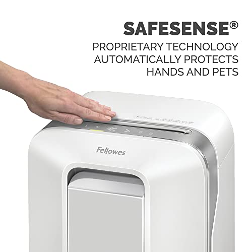 Image of Fellowes LX20M 12 Sheet P-4 Micro-Cut, Heavy Duty Paper Shredder for Office, 100% Jam Proof (White)