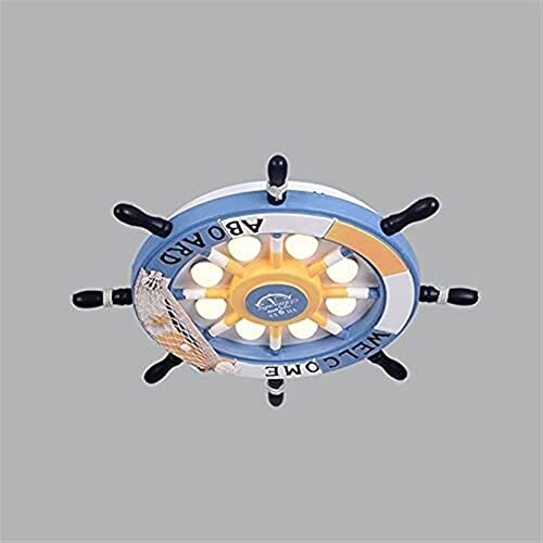 Lampe de plafond à volant et corde de chanvre pour décoration marine vintage