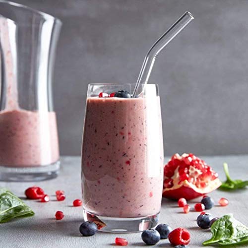 Miniatura 4 de Halm Pajitas Curvadas De Cristal Reutilizables - 6 X 20 Cm Cepillo De Limpieza Ecológico - Apto Para Lavavajillas - Sostenible - Pajitas De Vidrio Para Batido, Cóctel, Smoothie