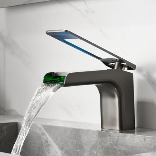 Robinet de lavabo moderne à levier unique avec mitigeur LED - 3