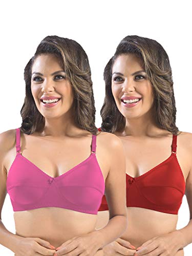 Image of SONARI Womens Cotton Everyday Bra | Non Padded, Wire Free, Comfortable Bra with Seamed Cups | Medium Coverage, Hook and Eye Closure for Everyday Wear | Adjustable Strap for a Customized Fit - Loreal