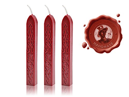 Siegelwachs Rot - 3 Stangen echtes Wachs für Siegelstempel - Forum Traiani - Hochzeit Stempel Set für edle Siegel und Initialen Cover