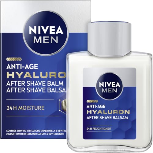 NIVEA MEN Anti-Age Hyaluron After Shave Balsam erfrischendes After Shave für Männer mit Hyaluron für 24h Feuchtigkeit beruhigende Gesichtspflege nach der Rasur (100 ml)