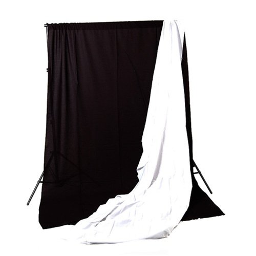 Cowboystudio 10 X 12Ft Black & White Muslin Backdrops With Support System And Carry Bag #TOP13