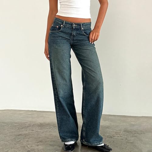 Denim Sweatpants Jeans for Women Boyfriend High Waited Baggy Wide Leg Jeans Y2k Streetwear Loose Denim Pants Pocket2