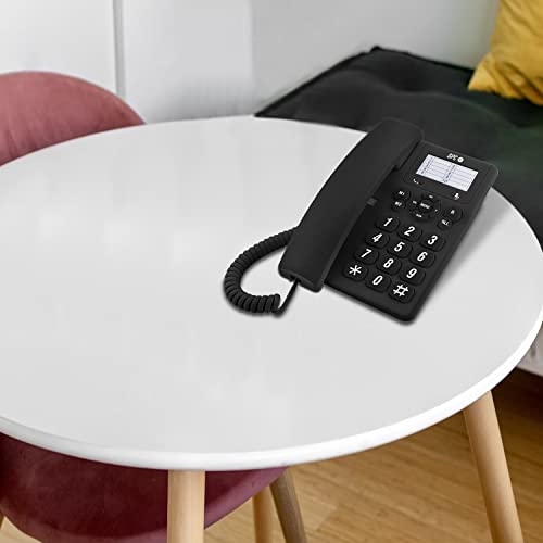 SPC Original – Tisch- oder Wandtelefon, mit großen, leicht zu bedienenden Tasten, 3 Direktspeicher, extra Laute Klingellautstärke, Wahlwiederholung, Farbe Schwarz