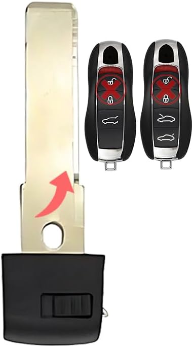 1x New Replacement Proxy Key Fob Remote Uncut Insert Blade Compatible with & Fit for Porsche - MPN KR55WK50138-11