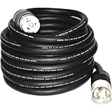CEP Construction Electrical Products 6400M 100-Feet Black Rubber Temporary Power Cord with 50-Amp Plug Ends