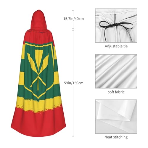 Cape à capuche imprimé drapeau hawaïen et robe de magicien fluide - 2