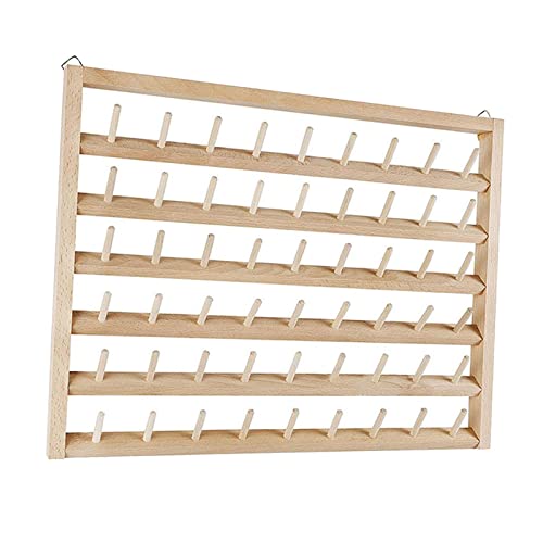 UGPLM Suporte de linha de costura de parede organizador de artesanato suporte de rack de bordado, bege, carretel 54, 41,4x31,5x5cm