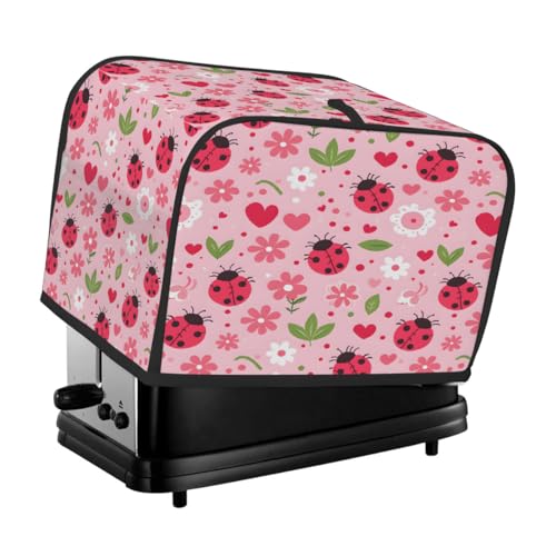 Cubierta para tostadora de 4 rebanadas, animales, mariquitas, flores, pequeño electrodoméstico, tostadora, cubierta antipolvo para regalos de cocina