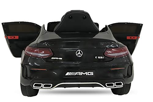 Lizenz Mercedes C63 AMG Elektro Kinder Auto 2x25W 12V 7Ah RC Kinderauto Kinderfahrzeug (Schwarz) – Bild 3