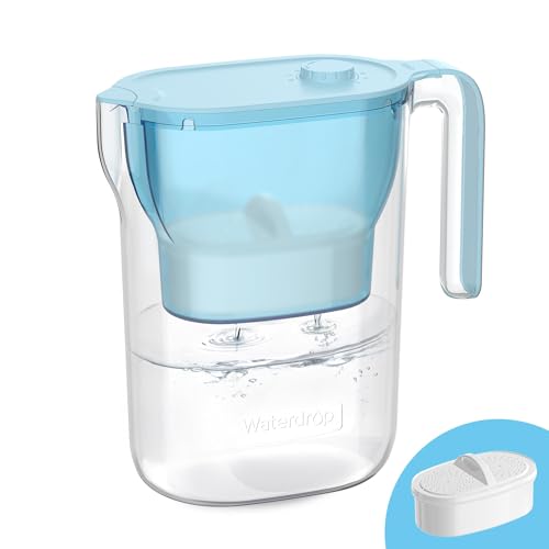 Comparison: Best Water Filter For College 6 Waterdrop Water Filter Pitcher, 200-Gallon Long-Life, Countertop NSF Certified Water Purifier, Replaces 6,400 Plastic Water Bottles a Year, Reduces Chlorine, PFOA/PFOS, 7-Cup, Blue