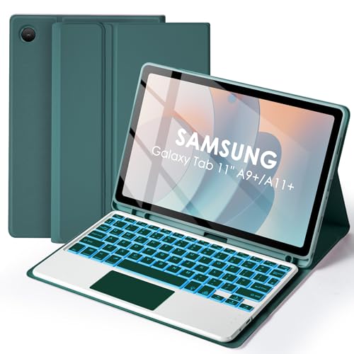 Clavier rétroéclairé avec pavé tactile SOPPY pour Galaxy Tab A11/A9 Plus housse fine amovible