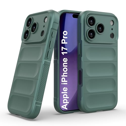 Image of Zapcase Back Case Cover for iPhone 17 Pro | Compatible for iPhone 17 Pro Back Cover | Liquid Silicon Magic Case with Camera Protection | Dark Green
