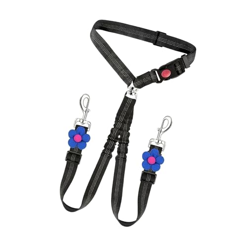 Cinturón De Seguridad para Perros – Correa Reflectante Elástica De Nailon para Mascotas De 100 Cm | Cinturon De Seguridad Retráctil para Perros para Coche | Cinturón De Seguridadd Ajustable para