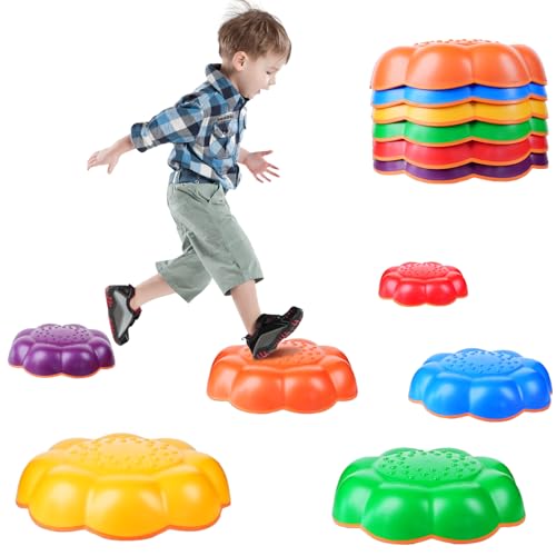 Image of Stepping Stones for Kids, Toddler Stepping Stones Outdoor, Non-Slip Balance Step Stones, Obstacle Course, Promoting Sensory Coordination Skills, Indoor & Garden Toys, Gifts for Children Aged 3+