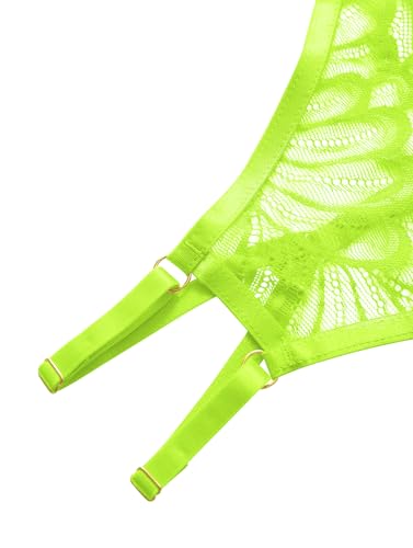 Image of Lilosy Sexy Underwire Floral Lace Sheer Lingerie Set for Women See Through Bra and Panty 2 Piece
