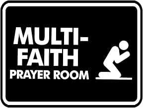 Classic Framed Multi-Faith Prayer Room Sign (Black) - Medium