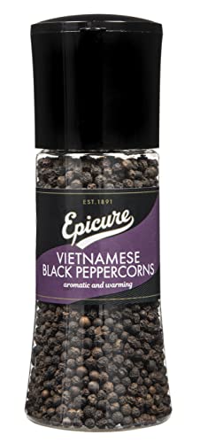 Epicure Vietnamese Black Peppercorns Freshly Ground Seasoning Grinders, 145 g (Pack of 1)