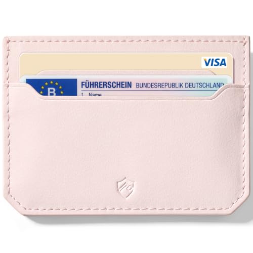 YESIIW Damski portfel z uchwytem na karty kredytowe, mały wąski blokowanie RFID, różowy, Minimalistyczny