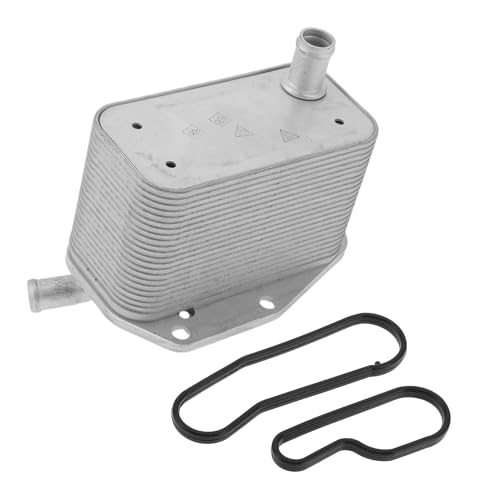 HEROFFIX 1 Pc Engine Oil Cooler for Volvo XC70 2014-2015 Engine Transmission Oil Cooler with O-rings Seal No.31339939 Silver Tone Aluminum Alloy