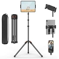 XXZU 182CM Tablet Halterung Stativ, Tablet Ständer 360 ° Drehbar Handy Stativ Höhenverstellbar Tablet Bodenständer Klappbarer Tablet Halter zum Ansehen/Live-Streamen Kompatibel mit Tablet-Telefon